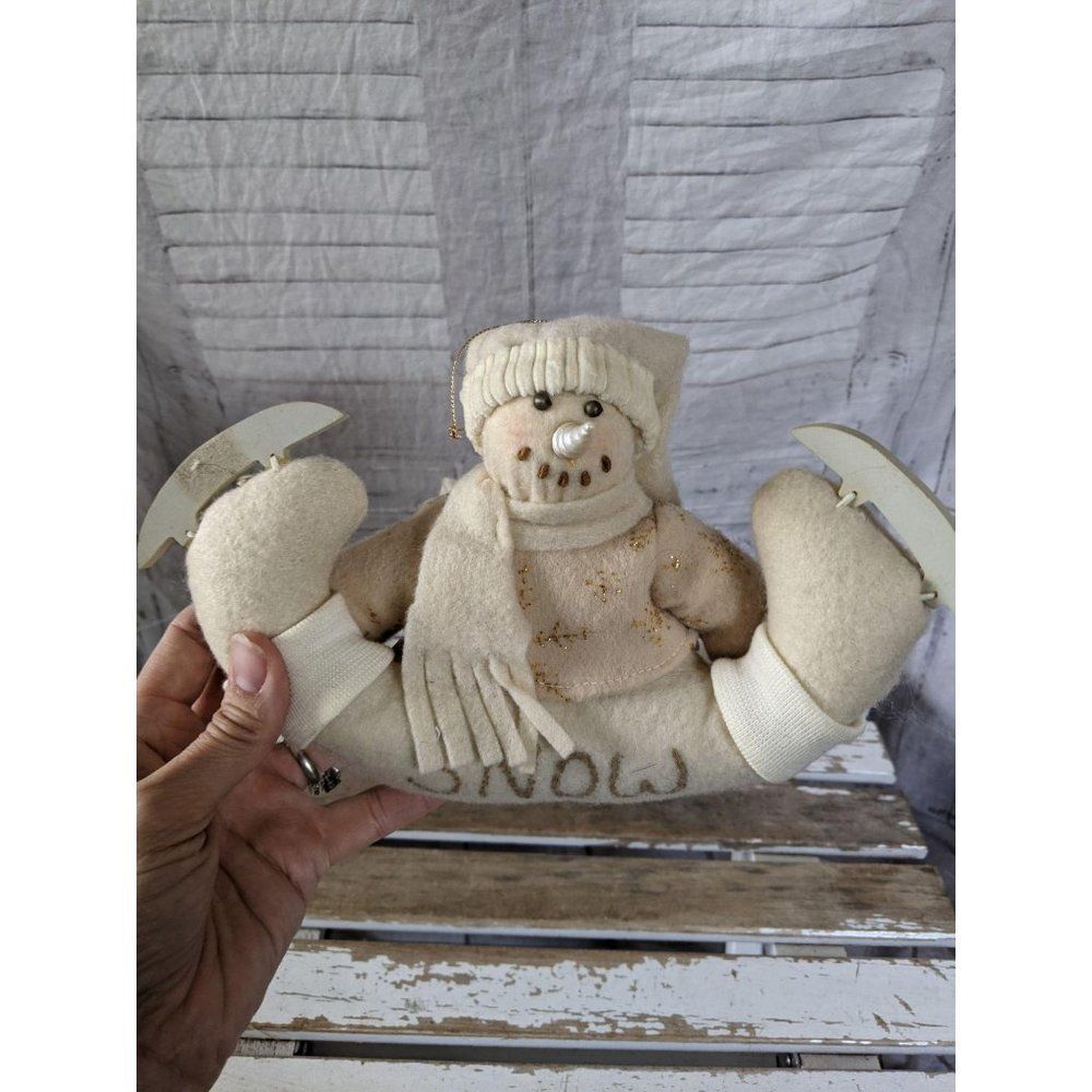 Country folk art snowman ornament snow Xmas‎ holida